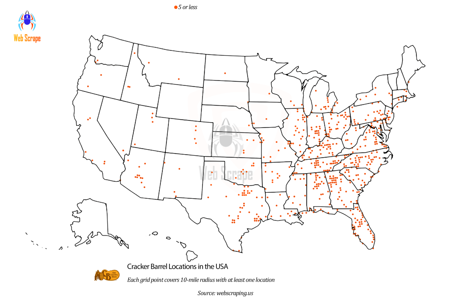 Number of Raising Cane's Store Locations in the USA raicing canes data